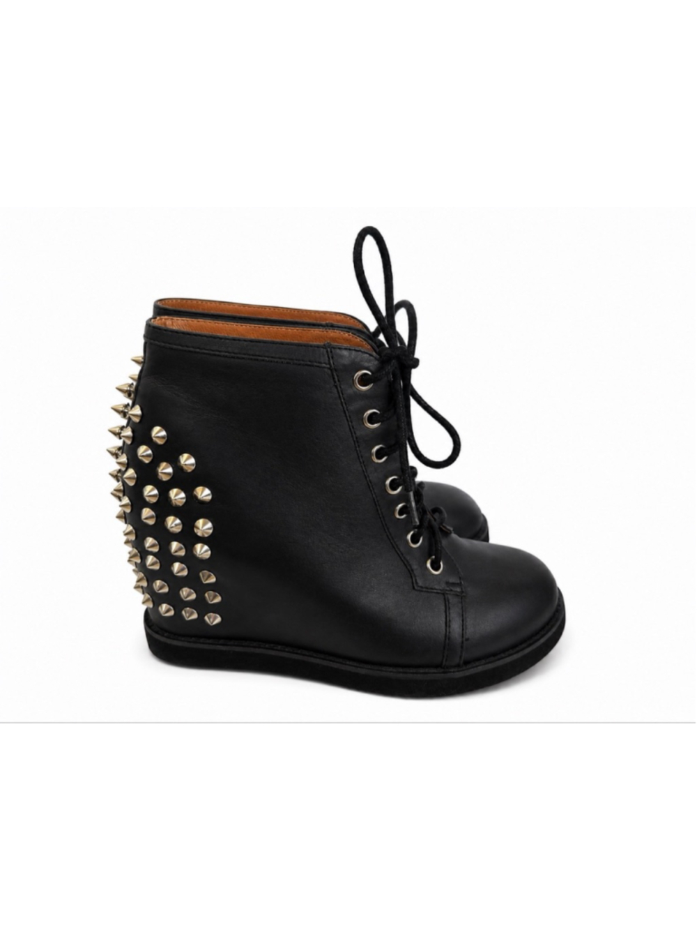 Women's Jeffrey Campbell Black Spiked Wedge Boots Size 9